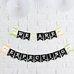 Big Dot of Happiness We Are Expecting - Pregnancy Announcement Mini Pennant Banner - We Are Expecting