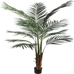 5ft Artificial Areca Palm Tree - 12 Silk Fronds, Black Pot, Set of 2 Indoor Decor, Perfect for Homes, Offices, and Patios - Year-Round Tropical Accent, Floral Home by Artificial Flowers