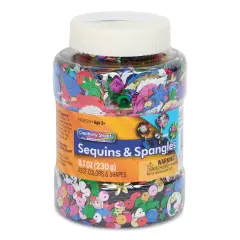 Creativity Street Sequins and Spangles - Shaker Jar, Assortments, 8.1 oz