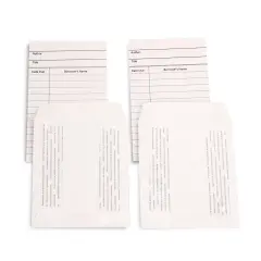 Library Cards & Self-Adhesive Pockets Combo, White, 150 Each/300 Pieces