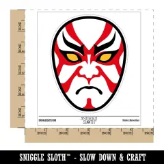 Japanese Kabuki Opera Mask Waterproof Vinyl Phone Tablet Laptop Water Bottle Sticker Set - 5 Pack