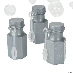 Bulk 48 Pc. Mini Hexagon Bubble Bottles Silver