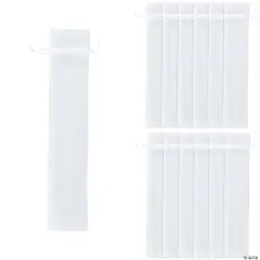 Large White 2 1/4" x 11 1/2" Organza Drawstring Bags for Hand Fans
