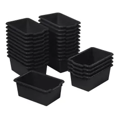 Scoop Front Storage Bins, Multipurpose Organization, 25-Pack Black