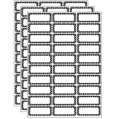 Die-Cut Magnetic Foam Black & White Dots Labels/Nameplates, 30 Per Pack, 3 Packs