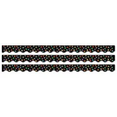 Dots on Black Wavy EZ Border, 48 Feet Per Pack, 3 Packs