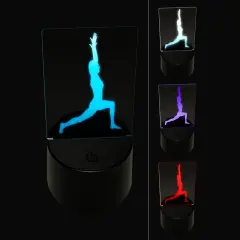 Yoga High Lunge Pose 3D Illusion LED Night Light Sign Nightstand Desk Lamp
