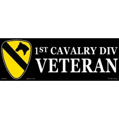 US Amry 1st Cavalry Division Logo Veteran Bumper Sticker 3"X6-1/2"