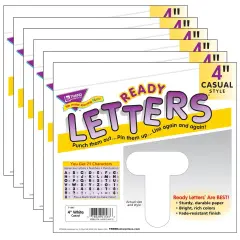 White 4" Casual Uppercase Ready Letters&reg;, 6 Packs