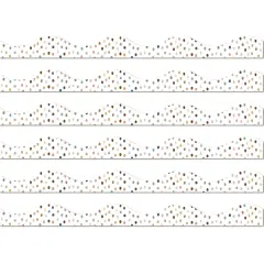 Magnetic Scallop Border, 12" x 1", Everyone is Welcome Painted Dots, 12 Feet Per Pack, 6 Packs