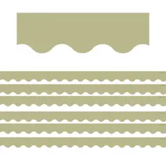 Olive Green Scalloped Border Trim, 35 Feet Per Pack, 6 Packs