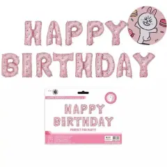Kitcheniva Happy Birthday Foil Letter Balloons Party Decor 16" 13 Pcs Line friends pink