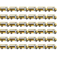 School Bus Die Cut Border, 12 Strips/36 Feet Per Pack, 6 Packs