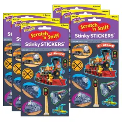 Terrific Trains/Licorice Mixed Shapes Stinky Stickers&reg;, 40 Per Pack, 6 Packs