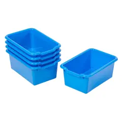 Scoop Front Storage Bins, Multipurpose Organization, 5-Pack Blue