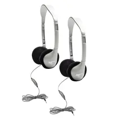 SchoolMate&trade; On-Ear Stereo Headphone with In-Line Volume Control, Pack of 2