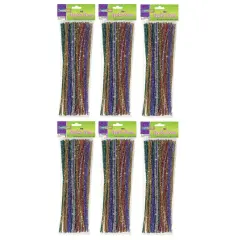 Jumbo Sparkle Stems, Assorted Colors, 12" x 6 mm, 100 Per Pack, 6 Packs