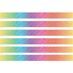Colorful Scribble Straight Border Trim, 35 Feet Per Pack, 6 Packs