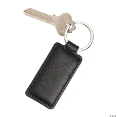 Black Faux Leather Keychains - 12 Pc.