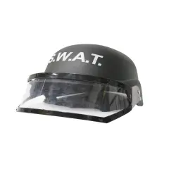 Adult's Standard Black SWAT Helmet With Eye Shield Costume Accessory