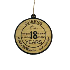 Ornament CUSTOM - Cheers to 18 Years BLACK