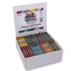 S&S Worldwide Color Splash!&reg; Crayons. Excellent Quality, Superior Value, Great for Classrooms and Groups, Divided Box for Easy Sorting, Includes 50 each of 8 Vibrant Colors, Non-Toxic, Pack of 400