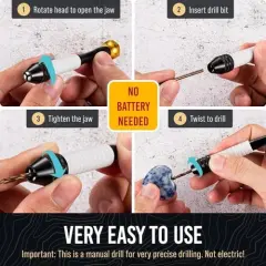 Manual Craft Drill Sharp HSS Micro Mini Twist Drill Bits Set, Small Rotary Tools for Wood, Plastic, Miniature - Blue