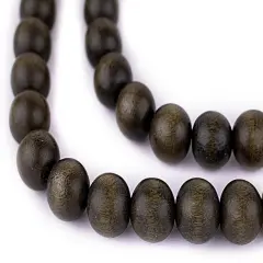 The Bead Chest Natural 14mm Wooden Beads in Green - Olive for Jewelry Making &ndash; Round Loose Wood Spacer Beads I Approximately 30 Beads