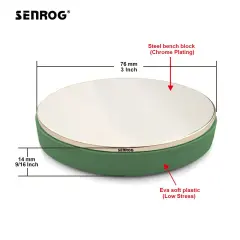 Bench Block for Jewelry Making, No-Rebound Steel Block, Dia:3'' Height: 9/16'', Jewelry Metal Stamping Tools for Jewelry Making & Metal Stamping, Alloy Steel, Mirror Surface, Chrome-Plating