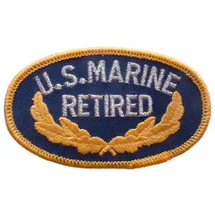 U.S. Marine Retired Patch Blue & Yellow 3"