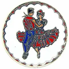 Square Dance Pin 1"