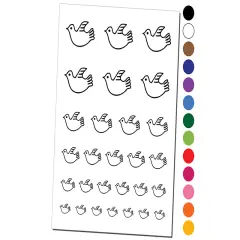 Darling Dove Sketch Temporary Tattoo Water Resistant Fake Body Art Set Collection Brown