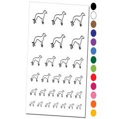 Whippet Dog Outline Temporary Tattoo Water Resistant Fake Body Art Set Collection Yellow