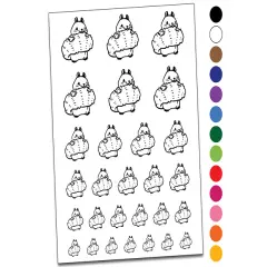 Shy Squirrel Hiding Behind Tail Temporary Tattoo Water Resistant Fake Body Art Set Collection Red