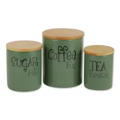 DII Artichoke Green Coffee/Sugar/Tea Ceramic Canister (Set of 3)