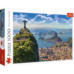 1000 Piece Jigsaw Puzzles, Rio de Janeiro, Brazil,Mount Corcovado, Christ the Redeemer, South America, Adult Puzzles, Trefl 10405