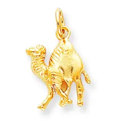 10K Yellow Gold Satin Camel Charm Jewelry FindingKing 20 X 11mm