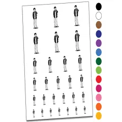 Anime School Boy Student Temporary Tattoo Water Resistant Fake Body Art Set Collection Dark Green