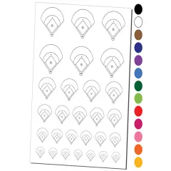 Baseball Softball Field Diamond Aerial View Temporary Tattoo Water Resistant Fake Body Art Set Collection Dark Green
