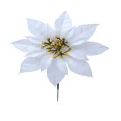 7" White Poinsettia Head - 2 Pack, Elegant Christmas Floral Accents for Wreaths, Garlands, and Centerpieces &ndash; Indoor & Outdoor Use &ndash; 2024 Christmas Collection, Floral Home by Artificial Flowers