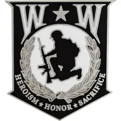 EagleEmblems Pin-Wounded Warrior "Honor Shield" (1-1/2")