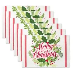 DII Merry Christmas Print Placemat (Set of 6)