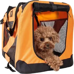 Pet Life Folding Zippered 360&deg; Vista View House Pet Crate Orange-L