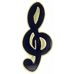 Music Note G Cleff Pin 1"