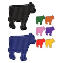 Solid Cow Farm Animal Embroidered Iron-On Patch Applique Purple