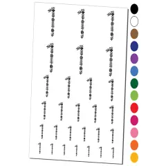 Elegant Botanical Floral Number 1 Temporary Tattoo Water Resistant Fake Body Art Set Collection Yellow