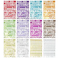 Wrapables Metallic Alphabet Letters and Numbers Adhesive Stickers for Scrapbooking, Stationery, Arts & Crafts Projects, Decals and Signage (12 Sheets)