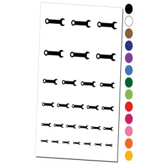 Wrench Solid Temporary Tattoo Water Resistant Fake Body Art Set Collection White
