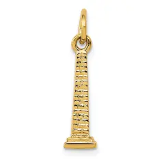 14K Yellow Gold 3D Washington Monument Charm Jewelry 22mm x 5mm