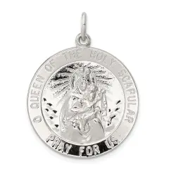 Sterling Silver Queen of the Holy Scapular Medal 32mm 22mm style QC5598